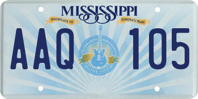 MS license plate AAQ105