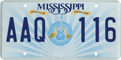 MS license plate AAQ116