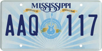 MS license plate AAQ117