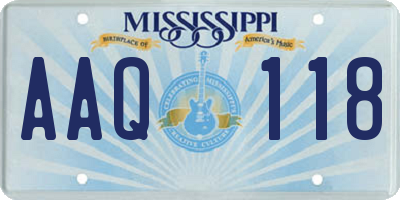 MS license plate AAQ118