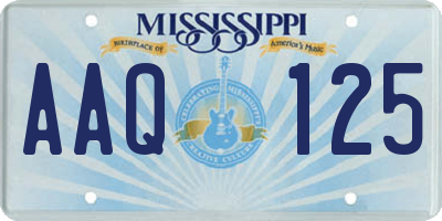 MS license plate AAQ125