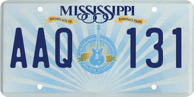 MS license plate AAQ131