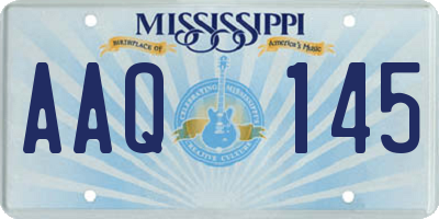 MS license plate AAQ145