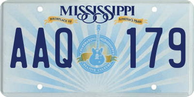 MS license plate AAQ179