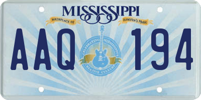 MS license plate AAQ194