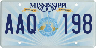 MS license plate AAQ198