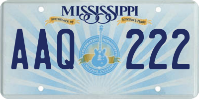 MS license plate AAQ222