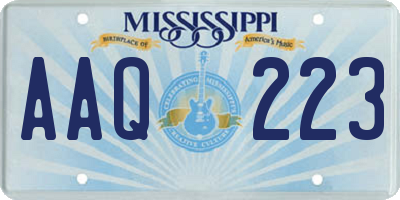 MS license plate AAQ223