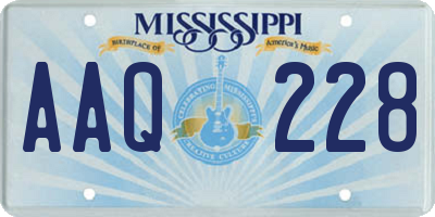 MS license plate AAQ228