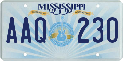 MS license plate AAQ230