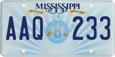 MS license plate AAQ233