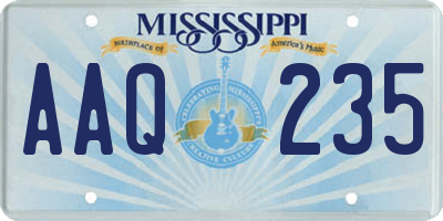 MS license plate AAQ235