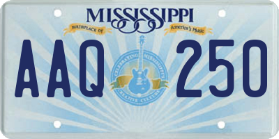 MS license plate AAQ250