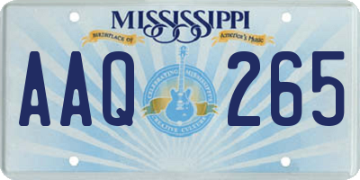 MS license plate AAQ265