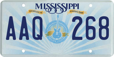 MS license plate AAQ268