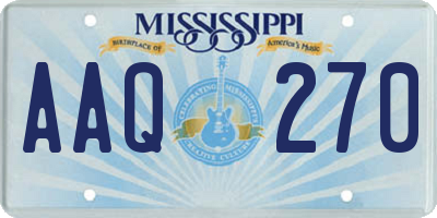 MS license plate AAQ270