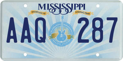 MS license plate AAQ287