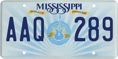 MS license plate AAQ289