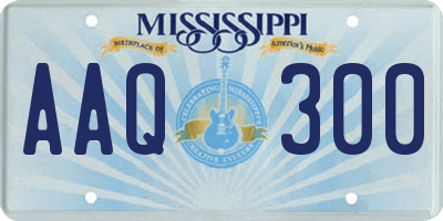 MS license plate AAQ300