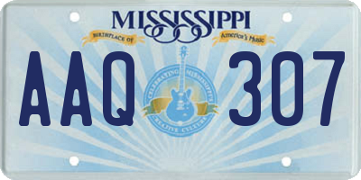 MS license plate AAQ307