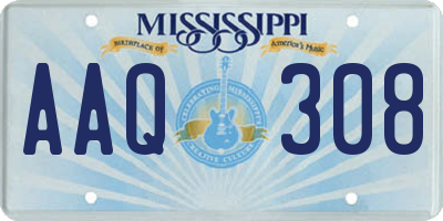 MS license plate AAQ308