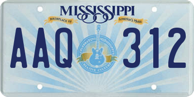 MS license plate AAQ312