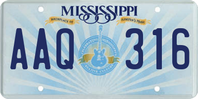 MS license plate AAQ316