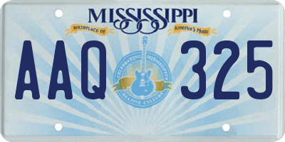 MS license plate AAQ325