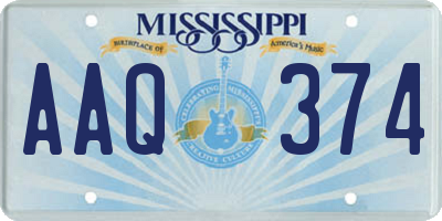 MS license plate AAQ374