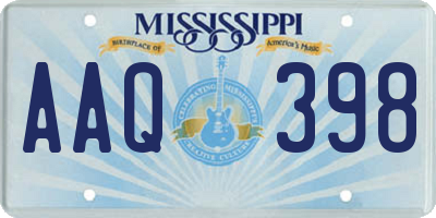 MS license plate AAQ398