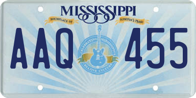 MS license plate AAQ455