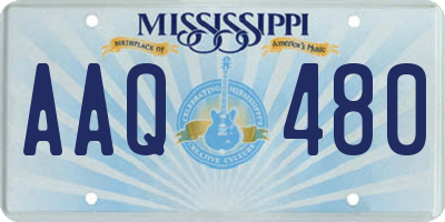 MS license plate AAQ480