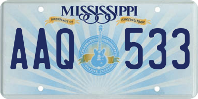 MS license plate AAQ533