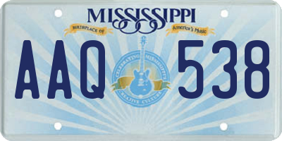 MS license plate AAQ538