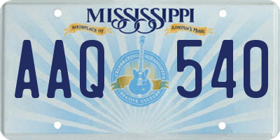 MS license plate AAQ540