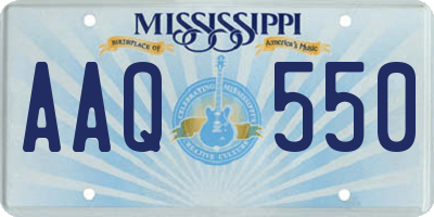 MS license plate AAQ550