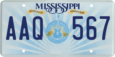 MS license plate AAQ567