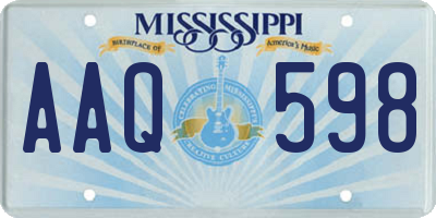 MS license plate AAQ598