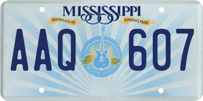 MS license plate AAQ607