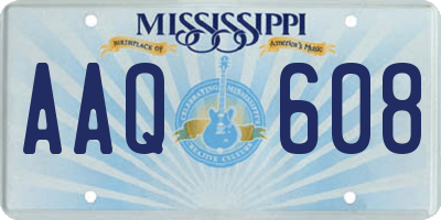 MS license plate AAQ608