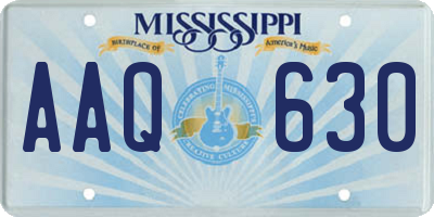 MS license plate AAQ630