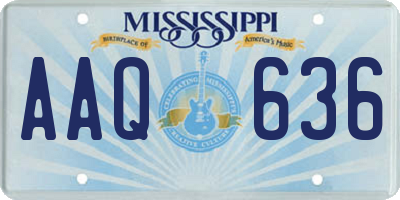 MS license plate AAQ636