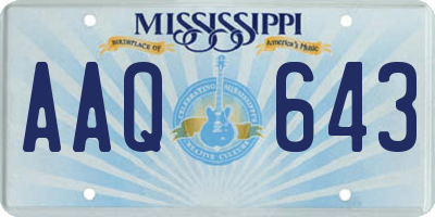 MS license plate AAQ643