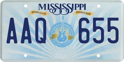 MS license plate AAQ655