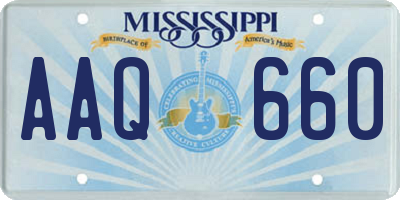 MS license plate AAQ660