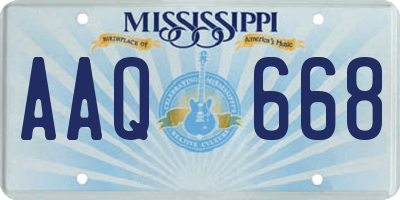 MS license plate AAQ668