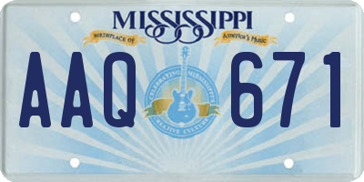 MS license plate AAQ671