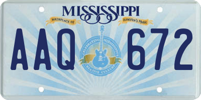 MS license plate AAQ672