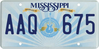 MS license plate AAQ675