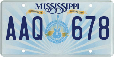 MS license plate AAQ678